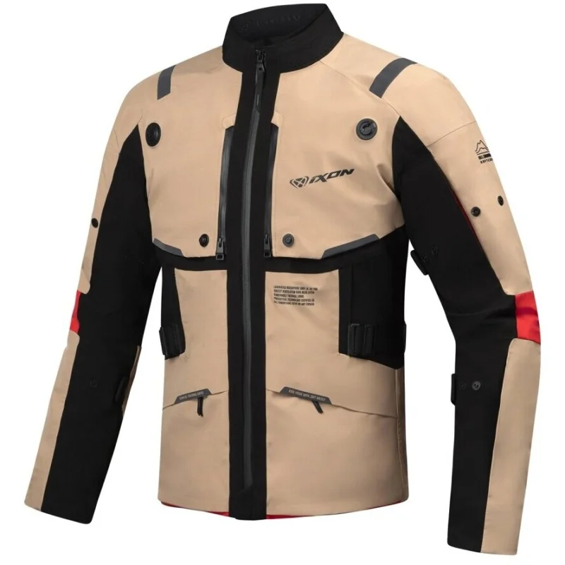 Giacca Moto Touring Laminata Ixon M-SKEID Sabbia Nero Rosso Bestseller