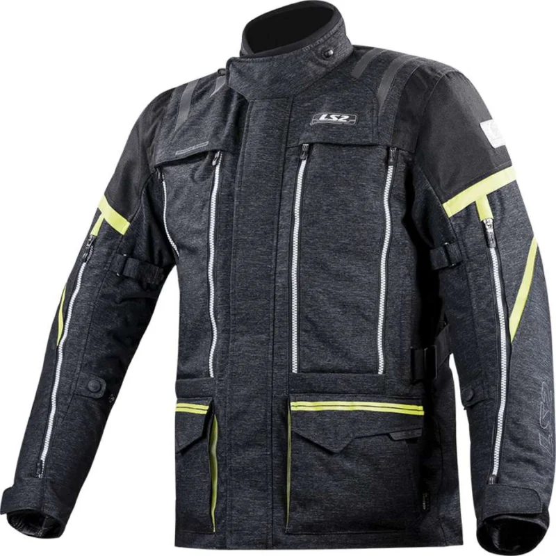 Giacca Moto Touring LS2 NEVADA MAN WP Nero Giallo Fluo Prezzo Scontato