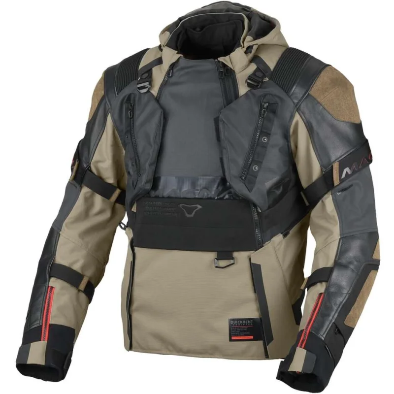 Giacca Moto Touring Macna Tryton Taupe Nero A Buon Prezzo