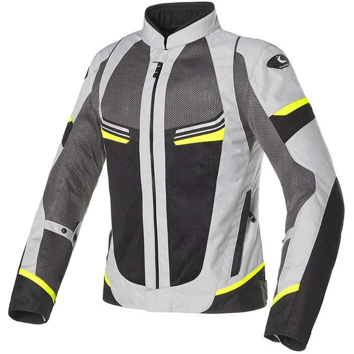 Compra Oggi Stesso Giacca Moto Traforata Clover AIRJET 5 MESH SPORT Grigio Giallo