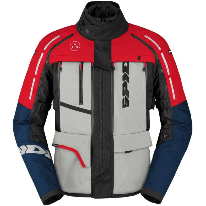 Giacche Moto Tessuto Spidi 4 SEASON V3 Blu Ghiaccio Rosso Vendita Finale