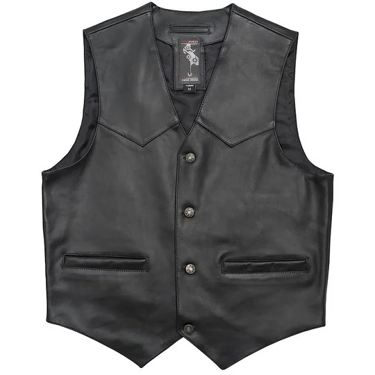 Super Prezzo Gilet Moto Custom In Vera Pelle A-Pro Modello Piston