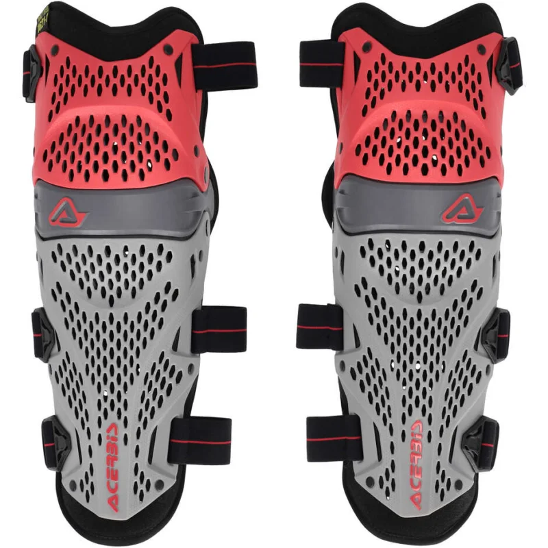 Offerta Lampo Ginocchiera Moto Cross Enduro Acerbis Impact Pro Rosso Grigio