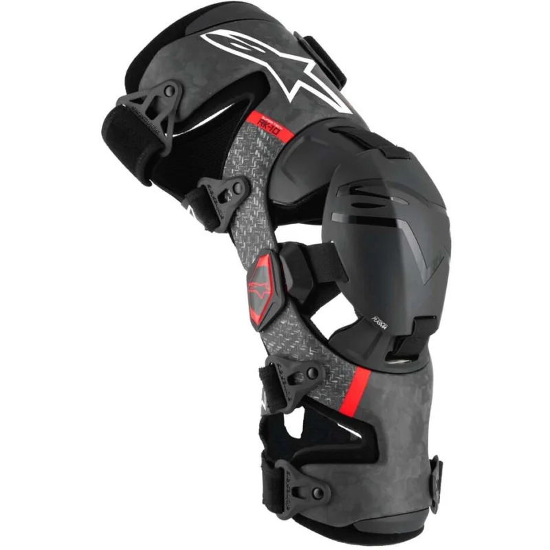 Vendita Finale Ginocchiere Moto Cross Enduro Alpinestars SUPERTECH RK-10 PLASMA Nero Rosso