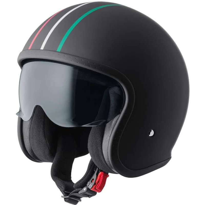 Giro in Casco Moto Jet GMS in Italia nero rosso bianco verde italia Novità