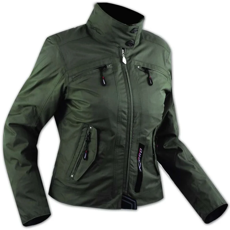 Non Perdere Giubbino Moto In Tessuto A-Pro Sport City Dea Lady Green