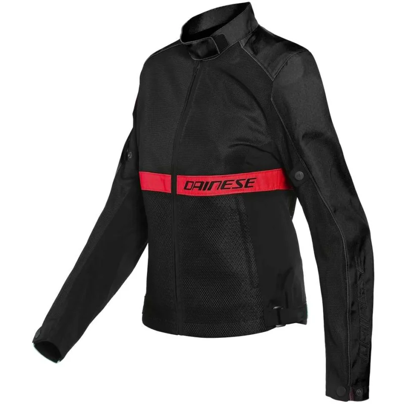 Spedizione Gratuita Giubbotto Donna Moto in Tessuto Dainese RIBELLE AIR Lady Nero Rosso