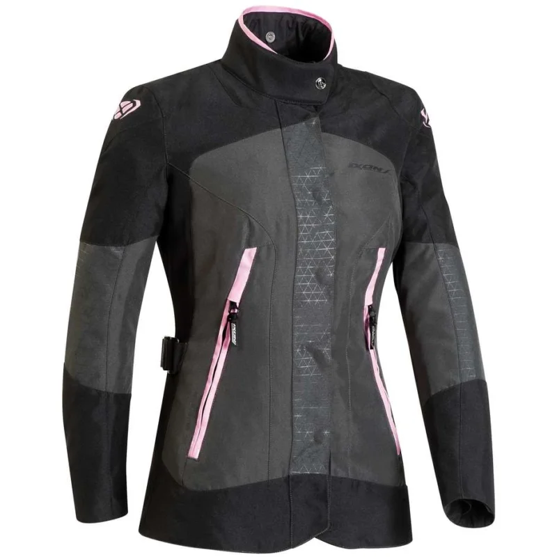 Vendita Finale Giubbotto Donna Moto In Tessuto Ixon BLOOM Antracite Nero Rosa