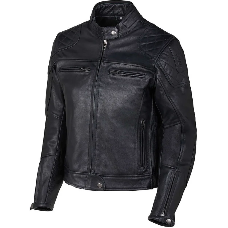 Offerta Lampo Giubbotto Doona Moto in Pelle Oj Atmosfere J235 ACE LADY Nero