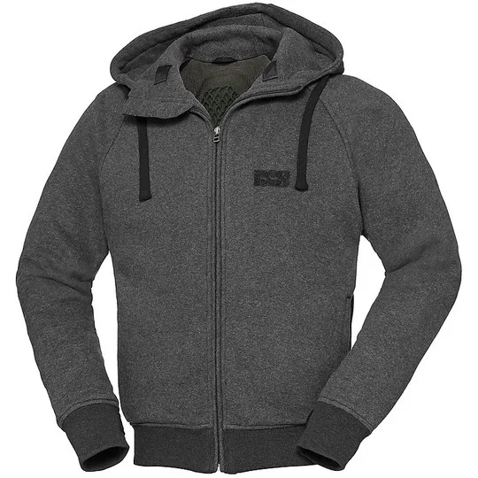 Giubbotto Hoodie Moto In Cotone Ixs CLASSIC CLARKSON-AE Antracite Puntinato Prezzo Basso