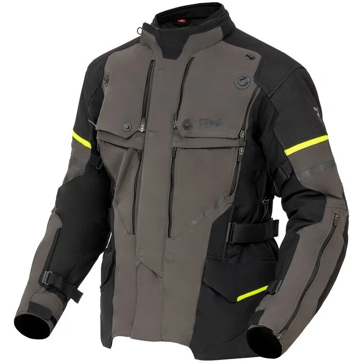 Giubbotto Moto Adventure Rebelhorn RANGE Antracite Nero Fluo Giallo Prezzo Conveniente