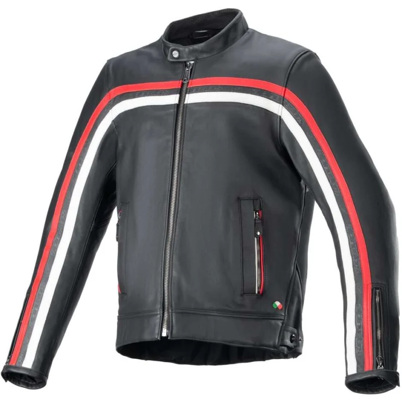 Giubbotto Moto Alpinestars DYNO Nero Ruby Rosso Ecru Spedizione Gratuita