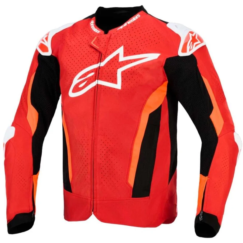 Occasione Imperdibile Giubbotto Moto Alpinestars T-GP AIR Rosso Brillante Rosso Fluo Nero