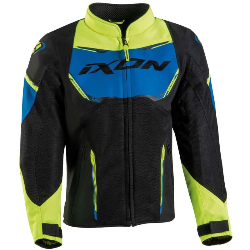 Offerta Giubbotto Moto Bambino Ixon STRIKER AIR KID Nero Blu Giallo
