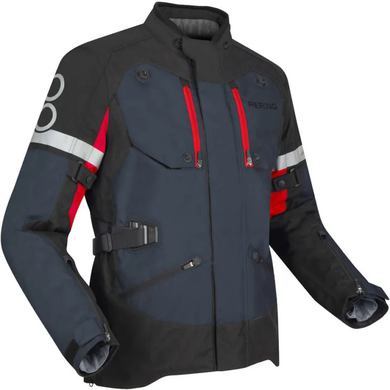 Giubbotto Moto Bering HALIFAX Nero Antracite Rosso Reso Gratuito