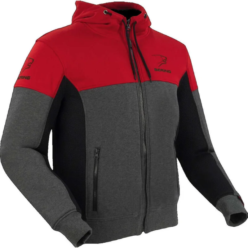 Giubbotto Moto Bering HOODIZ VENTED Antracite Rosso Acquista Ora