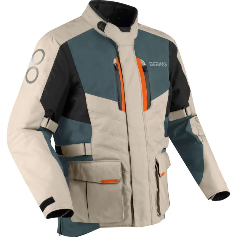 Consegna Rapida Giubbotto Moto Bering SIBERIA Beige Grigio Arancio