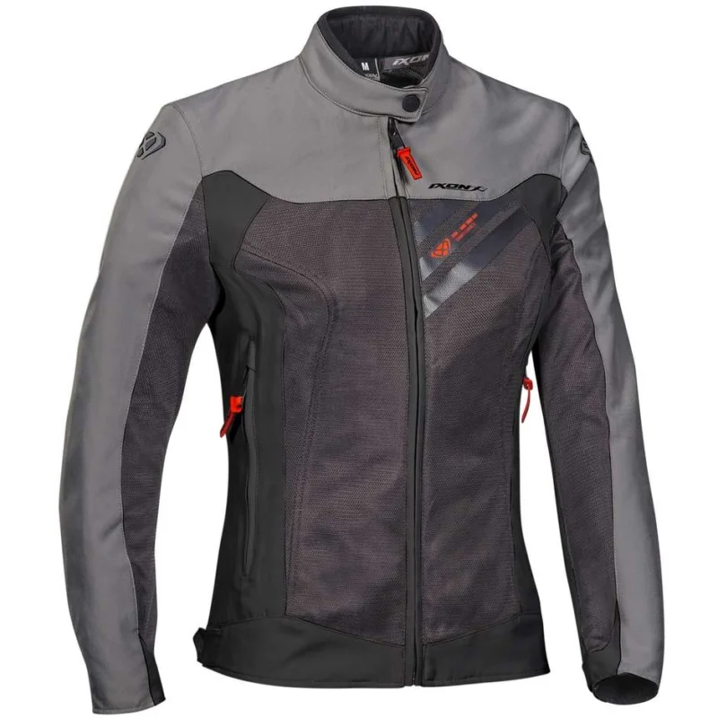Popolare Giubbotto Moto da Donna Estivo Ixon ORION LADY Antracite Grigio Rosso