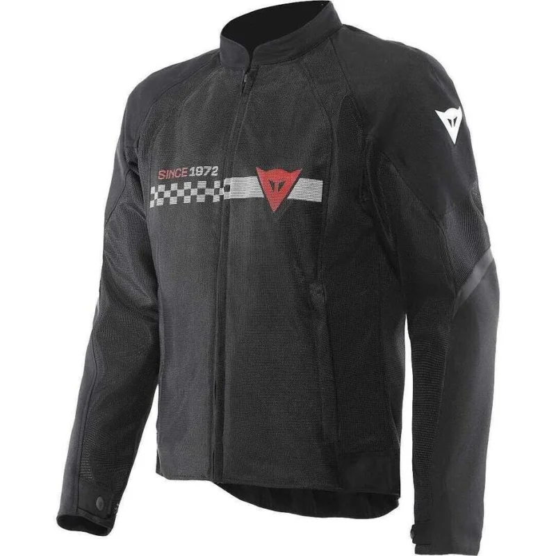 Ultime Pezzi Giubbotto Moto Dainese HEROSPHERE AIR # Nero Bianco STRIPES Rosso