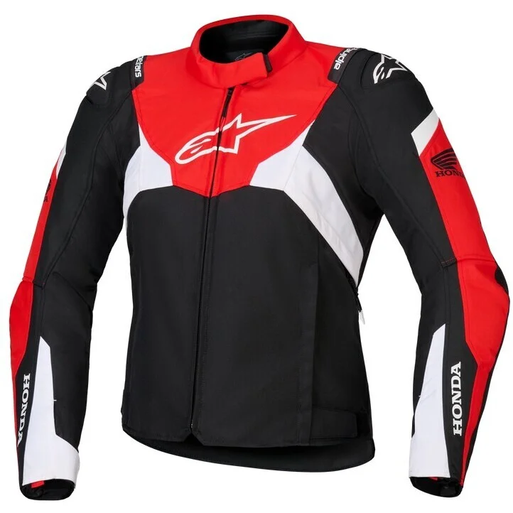 Giubbotto Moto Donna Alpinestars HONDA STELLA T-JAWS V4 WP Nero Rosso Brillante Bianco Spedizione Espresso