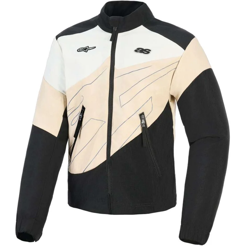 Saldi Giubbotto Moto Donna Alpinestars STELLA MOSHELL Sabbia Nera Bianco Sporco
