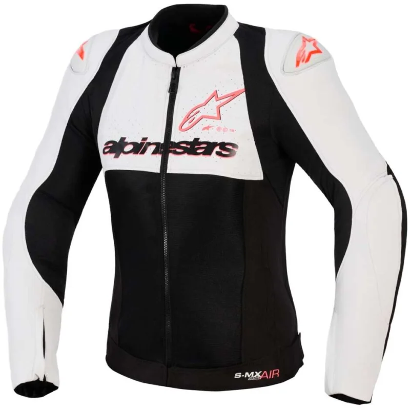 Giubbotto Moto Donna Alpinestars STELLA SMX AIR Grigio Ghiaccio Nero Corallo Fluo Prezzo Di Fabbrica