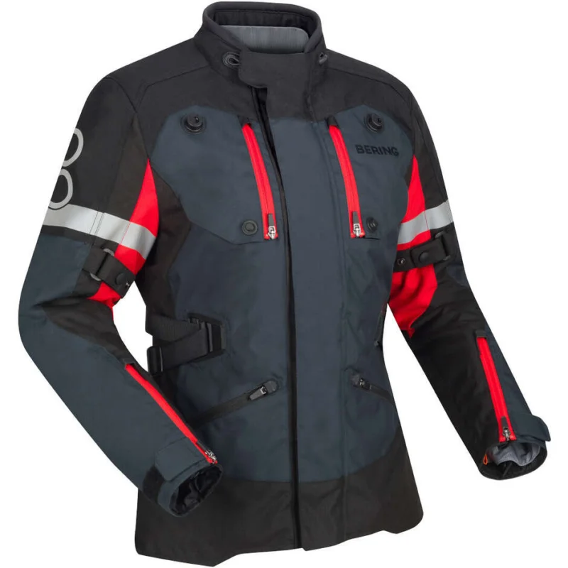 Scelto Dai Clienti Giubbotto Moto Donna Bering LADY HALIFAX Nero Antracite Rosso