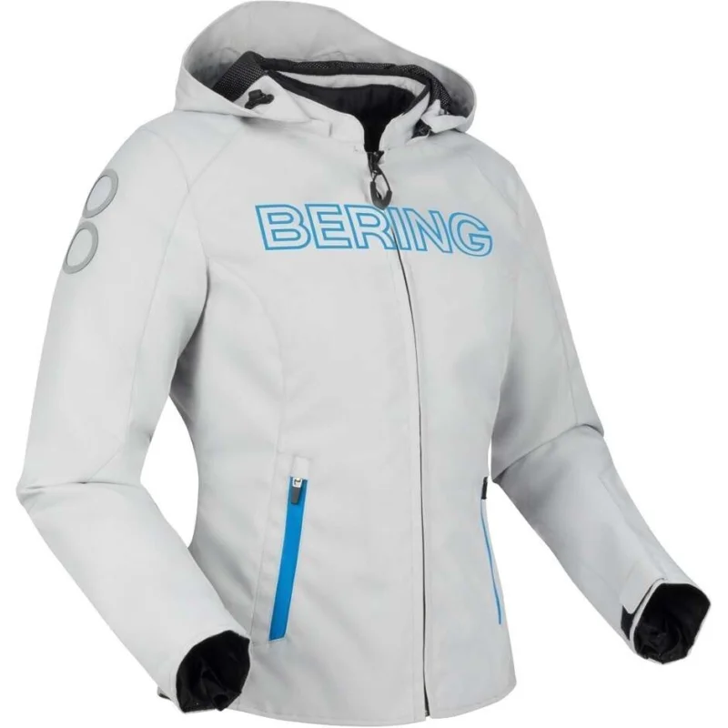 Prezzo Ridotto Giubbotto Moto Donna Bering LADY WARWICK Chiaro Grigio Blu