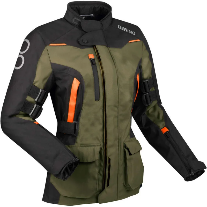 Giubbotto Moto Donna Bering LADY ZEPHYR Nero Kaki Arancio Prezzo Scontato