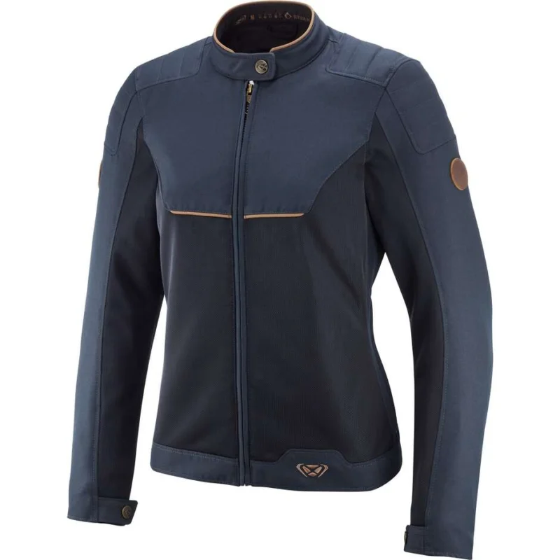 Giubbotto Moto Donna Estivo Ixon CORNET LADY Navy Marrone Di Tendenza
