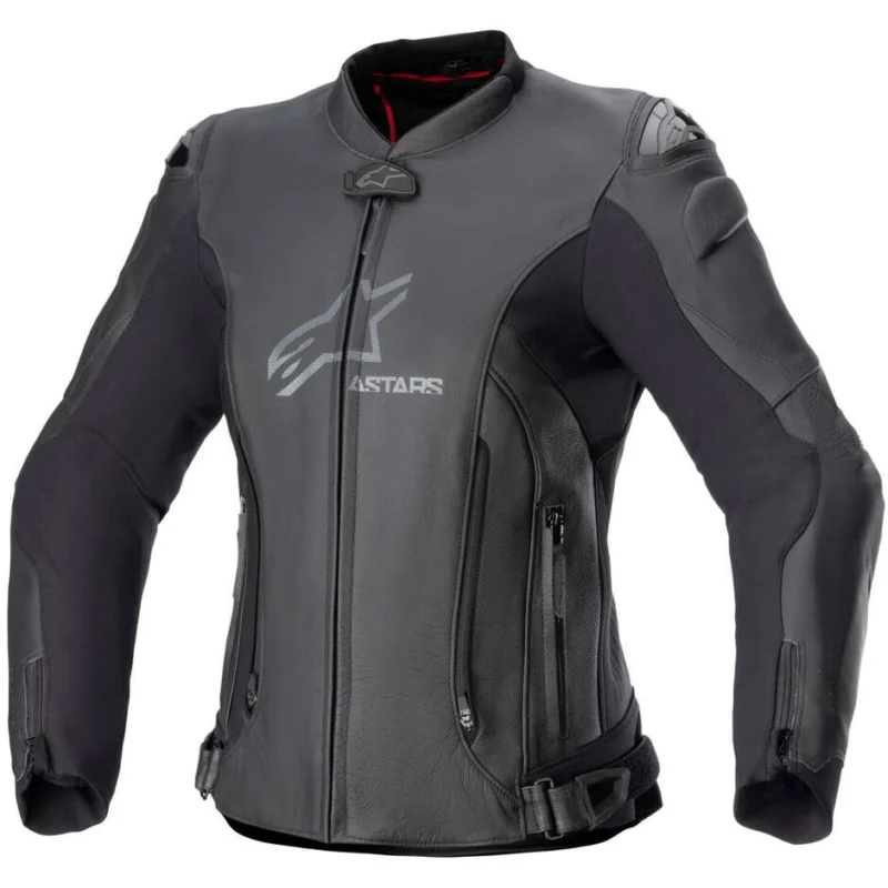 Giubbotto Moto Donna in Pelle Alpinestars STELLA GP PLUS V4 Nero Nero Prezzo Di Fabbrica