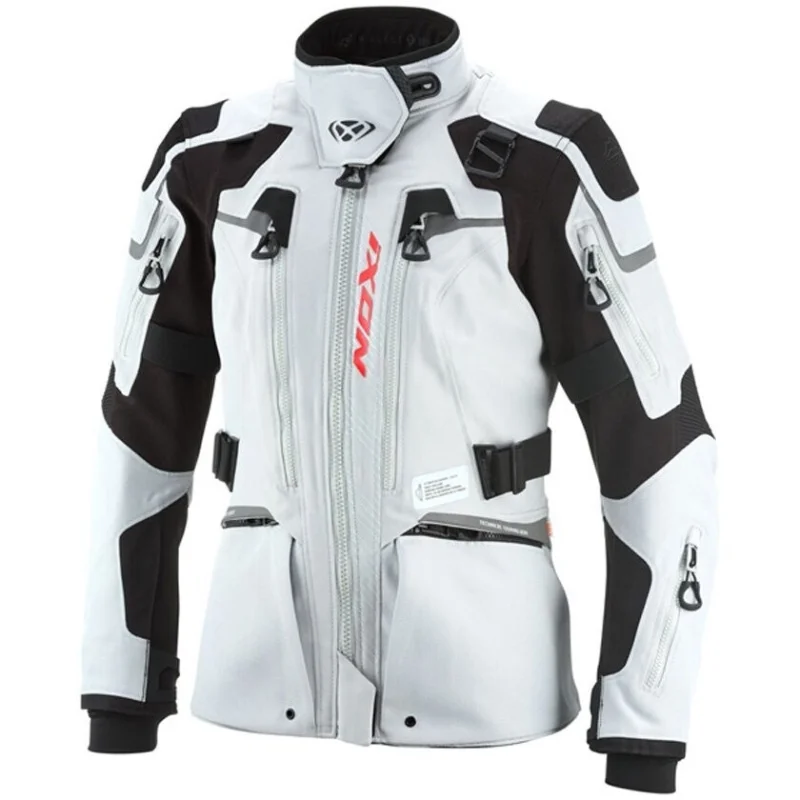 Compra Oggi Stesso Giubbotto Moto Donna Ixon ODIN LADY Grigio Chiaro Nero