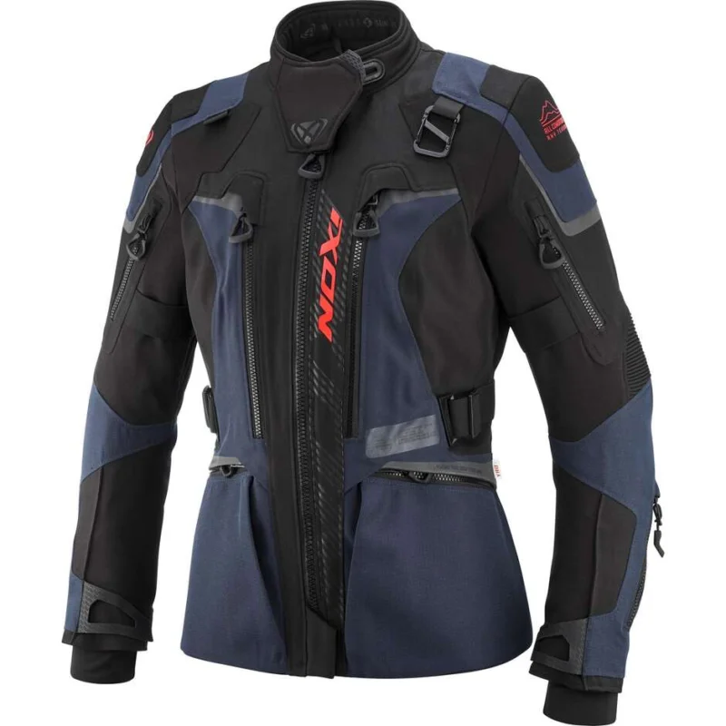 Giubbotto Moto Donna Ixon ODIN LADY Navy Nero Rosso Vivo Più Venduto