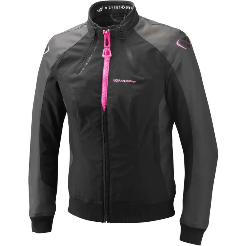 Reso Gratuito Giubbotto Moto Donna Ixon SIWA LADY Nero Antracite Rosa Vivo