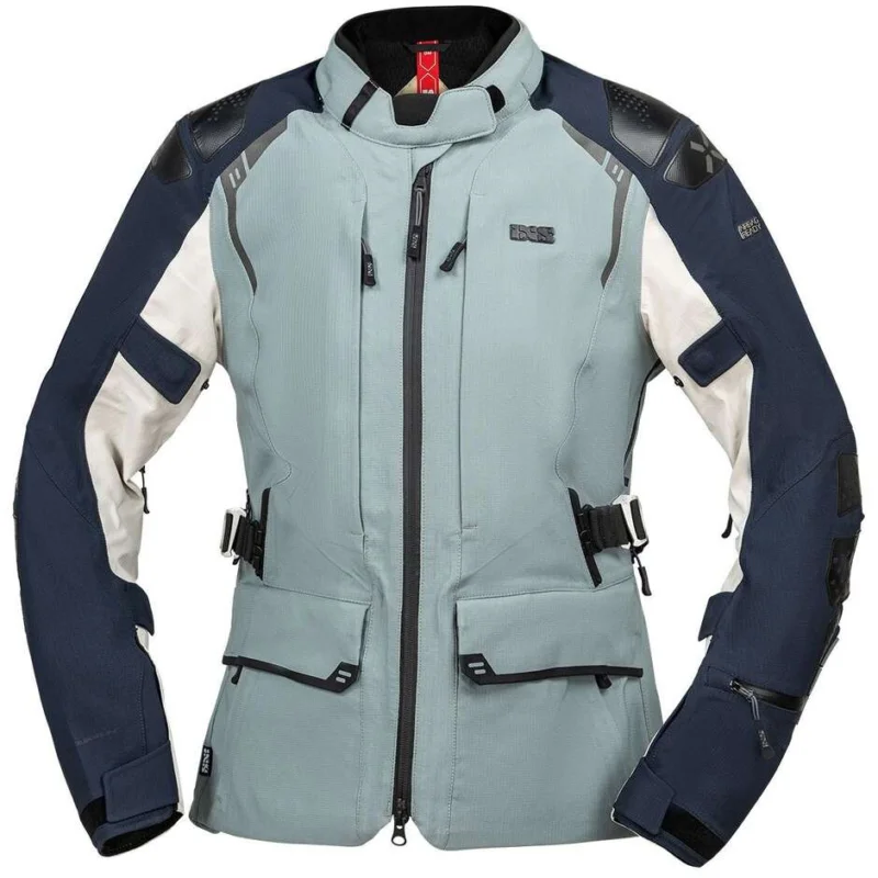 Offerta Speciale Giubbotto Moto Donna iXS Tourster-STX 2.0 Laminato Blu Scuro - Blu - Grigio