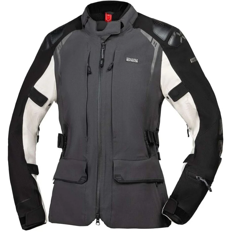 Giubbotto Moto Donna iXS Tourster-STX 2.0 Laminato Grigio Scuro - Nero - Grigio Freddo - Accorciato Spedizione Gratuita