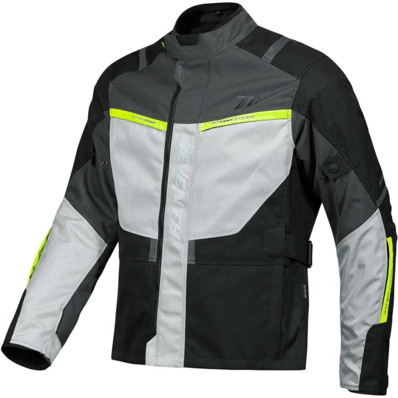 Super Prezzo Giubbotto Moto Donna Seventy Degrees SD-JT85 TONALE Nero Grigio Giallo Fluo