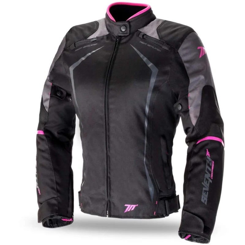 Prezzo Di Fabbrica Giubbotto Moto Donna Seventy JR49 Racing Line WP Nero Rosa