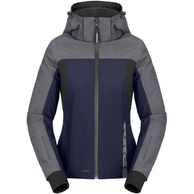 Giubbotto Moto Donna Spidi HOODIE H2OUT II LADY Blu Argento Nuovo Arrivo