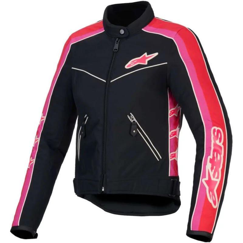 Solo Oggi Giubbotto Moto Donna Tessuto Alpinestars STELLA T-DYNO WR Nero Bright Rosso Fucsia
