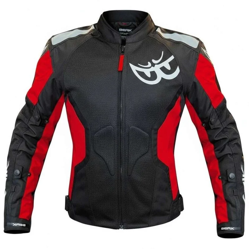Giubbotto Moto Donna Traforato Berik 2.0 NJ-173315L Mesh Air Sfoderabile Nero Rosso Pagamento Sicuro