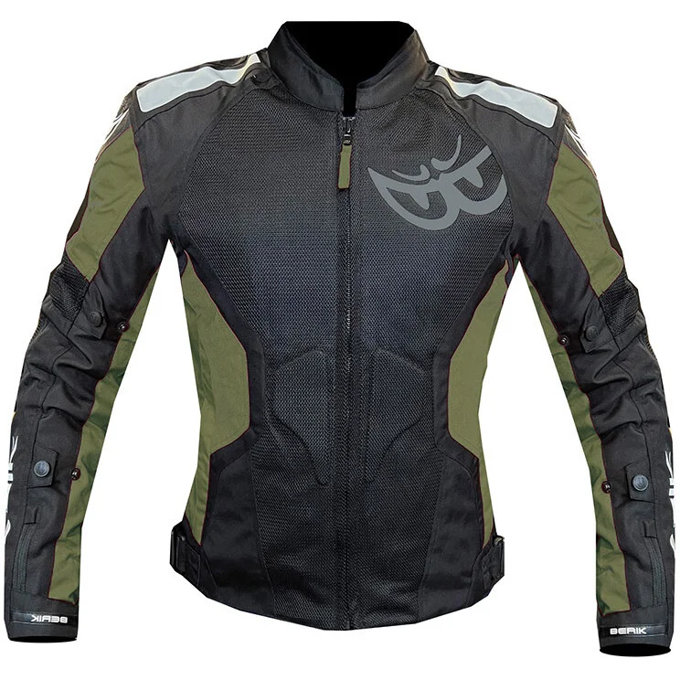 Giubbotto Moto Donna Traforato Berik 2.0 NJ-173315L Mesh Air Sfoderabile Nero Verde Must-Have