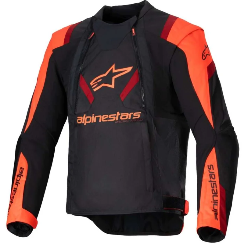 Giubbotto Moto Estivo Alpinestars T-STUNT AIR Nero Rosso Fluo Scuro Rosso Spedizione Gratuita