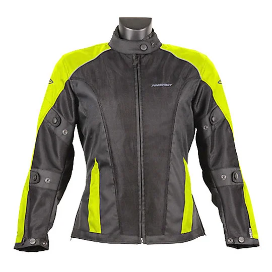Giubbotto Moto Estivo In Tessuto Prexport Eclipse Lady Nero Giallo Traforato Impermeabile Soddisfatti O Rimborsati