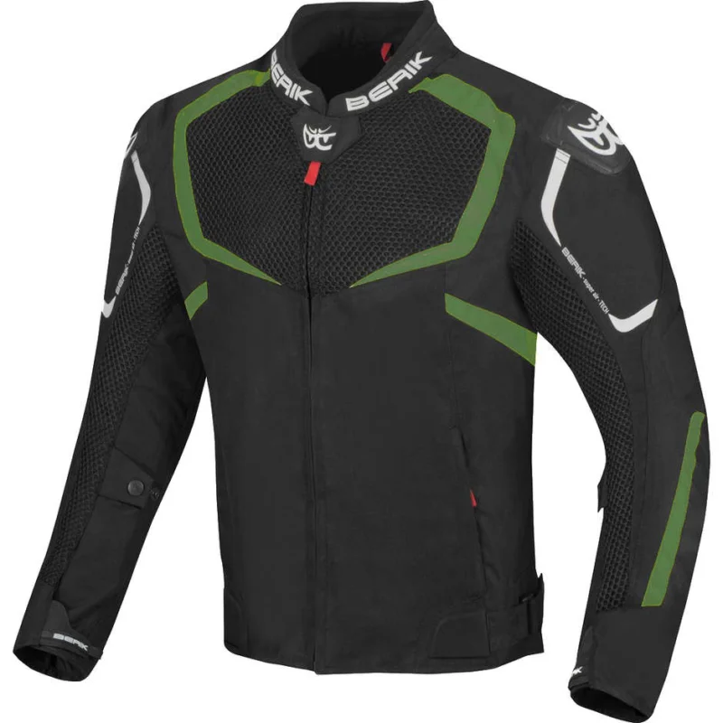 Saldi Giubbotto Moto Estivo Traforato Berik 203305 X-Speed Air Nero Military Green