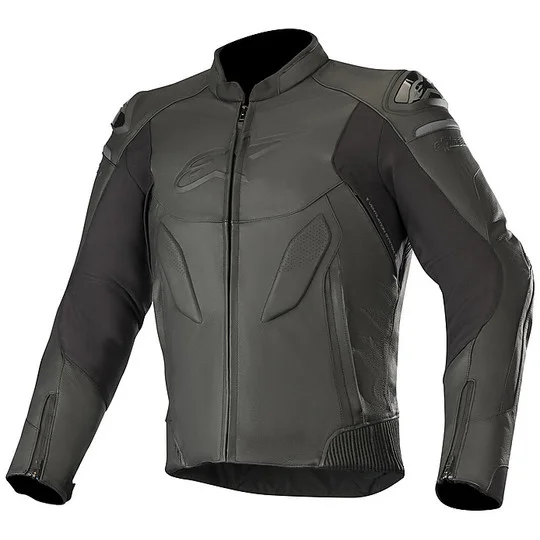 Giubbotto Moto In Pelle Alpinestars CALIBER Nero Soddisfatti O Rimborsati