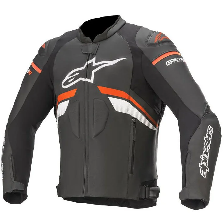 Giubbotto Moto in Pelle Alpinestars GP PLUS R V3 Bianco Fluo Rosso Nero Super Prezzo