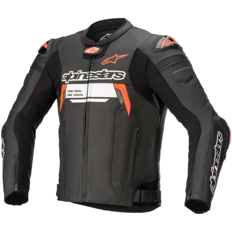 Economico Giubbotto Moto in Pelle Alpinestars MISSILE v2 IGNITION NeroRosso Fluo
