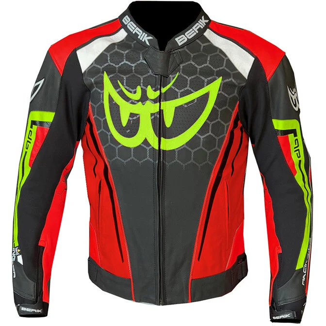 Giubbotto Moto in Pelle Berik 2.0 LJ-191320FR Nero Rosso Giallo Vendita Finale