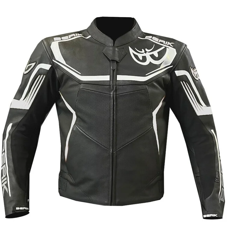 Offerta Limitata Giubbotto Moto in Pelle Berik 2.0 LJ-9063 Air Syncro Nero Bianco